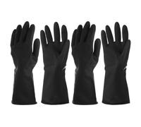 sourcing map Chemical Resistant Gloves, Latex Industrial Gloves Anti-Slip Protective Safety Work Glove for Cleaning Dish Washing Resist Acid Alkali, X-Large, Black, Pair of 2