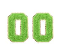 sourcing map Chenille Letter Patches 2.2" Self Adhesive Alphabet O Stick on Embroidered Patch Sew on Letter Stickers Applique for Repairing Clothing Jeans Shoes Hats DIY(Green, Pack of 2)