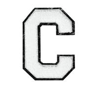 sourcing map Chenille Letter Patches 4.5" Alphabet C Iron on Embroidered Patch Sew on Letter Stickers Applique for Repairing Clothing Jeans Shoes Hats DIY(White, Pack of 1)