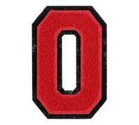 sourcing map Chenille Letter Patches, 4" Alphabet O Iron on Patches Decorative Repair Sew on Appliques for Repairing Clothing Jeans Shoes Hats DIY (Black Edge Red)