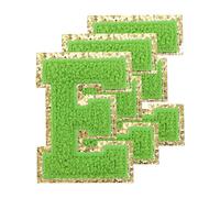 sourcing map Chenille Letters E Patches Large Size 80mm/3.15 Inch Iron-on Letters E Patches Golden Glitter Embroidered Patches for Clothing, Shoes, Hats, Backpacks Pack of 3(Green)