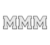sourcing map Chenille Letters M Patches Large Size 4-1/2 Inch Iron on Letters M Patches Black Glitter Embroidered Patches for Clothing, Shoes, Hats, Backpacks Pack of 3(White)
