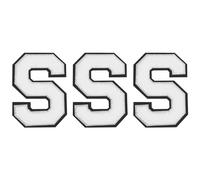 sourcing map Chenille Letters S Patches Large Size 4-1/2 Inch Iron on Letters S Patches Black Glitter Embroidered Patches for Clothing, Shoes, Hats, Backpacks Pack of 3(White)
