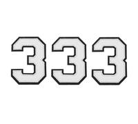 sourcing map Chenille Number 3 Patches 4-1/2 Inch Height Iron on Number 3 Patches Black Glitter Embroidered Patches for Clothing, Shoes, Hats, Backpacks Pack of 3(White)