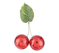 sourcing map Cherry Disco Ball Decor,4 Inch Double Mirror Disco Balls Hanging Disco Ball for DJ Club Stage Bar Party Wedding Holiday Home Decoration,Red