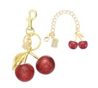 sourcing map Cherry Keychain, Cherry Bag Charm Initial B Letter Charm, Cute Keychain Tote Bag Accessories for Women Purse Handbag Backpack Wallet Car Key Gifts, Gold/Red