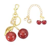 sourcing map Cherry Keychain, Cherry Bag Charm Initial G Letter Charm, Cute Keychain Tote Bag Accessories for Women Purse Handbag Backpack Wallet Car Key Gifts, Gold/Red