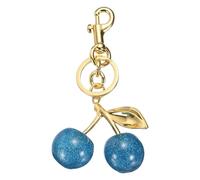 sourcing map Cherry Keychain for Women Handbags Charm Cute Cherry Accessories with Key Ring and Clip Fruit Shaped Bag Charm for Women Girls Handbags Backpacks Decoration, Gold-Blue