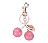 sourcing map Cherry Keychain for Women Handbags Charm Cute Cherry Accessories with Key Ring and Clip Fruit Shaped Bag Charm for Women Girls Handbags Backpacks Decoration, Rose Gold-Pink