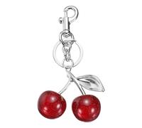 sourcing map Cherry Keychain for Women Handbags Charm Cute Cherry Accessories with Key Ring and Clip Fruit Shaped Bag Charm for Women Girls Handbags Backpacks Decoration, Silver-Red