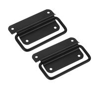 sourcing map Chest Handles, 2Pcs - Stainless Steel Folding Handle, Pull Handles for Wooden Box Tool Box Industrial Equipment Box Cutting Board Trunk (Black)