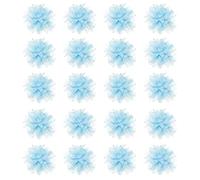 sourcing map Chiffon Flower Trimmings, 4 Inch Fabric Flowers Bows Sewing Fabric Appliques Headband Embellishments for Crafts Dresses DIY Party Wedding Decoration Light Blue Pack of 20