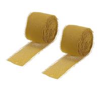 sourcing map Chiffon Ribbon 1.5" x20 Yard Silk Ribbon, Yellow Chiffon Silk Ribbon for Wedding, Gift Wrapping, Flower Arrangement Decoration, Pack of 2
