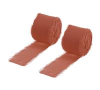 sourcing map Chiffon Ribbon Yard Silk Ribbon, Dark 1.5" x20 Red 2