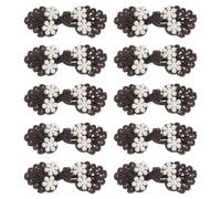 sourcing map Chinese Knots Sewing Buttons Closure, 10 Pairs 60x25mm Knot Frog Buttons, Sewing Buttons Fasteners with Beads for DIY Cheongsam Tang Suit Coats Bridal Costumes Outfit (Coffee)