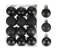 sourcing map Christmas Ball Ornaments Christmas Tree Decorations Balls Black Baubles 1.6"/4CM for Party Decoration Wedding Holiday Christmas Decor 24Pcs
