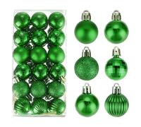 sourcing map Christmas Ball Ornaments Christmas Tree Decorations Balls Christmas green Baubles 1.2"/3CM for Party Decoration Wedding Holiday Christmas Decor 36Pcs