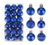 sourcing map Christmas Ball Ornaments Christmas Tree Decorations Balls Light blue Baubles 1.2"/3CM for Party Decoration Wedding Holiday Christmas Decor 36Pcs