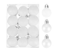 sourcing map Christmas Ball Ornaments Christmas Tree Decorations Balls White Baubles 1.6"/4CM for Party Decoration Wedding Holiday Christmas Decor 24Pcs