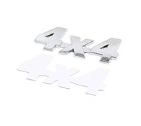 sourcing map Chrome Metal 4 x 4 Pattern Adhesive Decorative Sticker Badge for Car