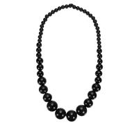 sourcing map Chunky Beaded Necklace, Round Wooden Beaded Necklace Big Ball Bead Collar Necklaces for Women Men Handmade Jewelry Trendy Accessories, Black