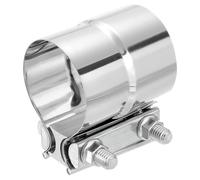 Sourcing Map clamp 304 Stainless Steel Butt Joint Band Clamp Sleeve Coupler for 2-1/2" OD to 2-1/2" ID Exhaust Pipe Mufflers, Silver