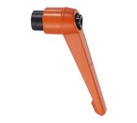 sourcing map Clamping Lever Handles for Lathe, M10 Female Thread Orange | Adjustable Knobs Handle, Push Button Ratchet, Quick Release Locking Rotating Bolt, for Machinery