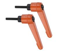 sourcing map Clamping Lever Handles for Lathe, M4x20mm Male Thread Orange 2Pcs | Adjustable Knobs Handle, Push Button Ratchet, Quick Release Locking Rotating Bolt, for Lathe Machinery
