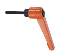 sourcing map Clamping Lever Handles for Lathe, M4x25mm Male Thread Orange | Adjustable Knobs Handle, Push Button Ratchet, Quick Release Locking Rotating Bolt, for Lathe Machinery