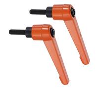 sourcing map Clamping Lever Handles for Lathe, M5x16mm Male Thread Orange 2Pcs | Adjustable Knobs Handle, Push Button Ratchet, Quick Release Locking Rotating Bolt, for Lathe Machinery