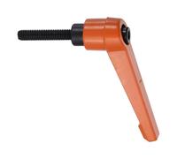 sourcing map Clamping Lever Handles for Lathe, M5x25mm Male Thread Orange | Adjustable Knobs Handle, Push Button Ratchet, Quick Release Locking Rotating Bolt, for Lathe Machinery