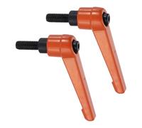 sourcing map Clamping Lever Handles for Lathe, M6x16mm Male Thread Orange 2Pcs | Adjustable Knobs Handle, Push Button Ratchet, Quick Release Locking Rotating Bolt, for Lathe Machinery