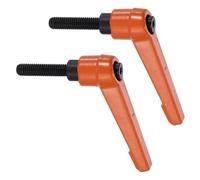 sourcing map Clamping Lever Handles for Lathe, M6x25mm Male Thread Orange 2Pcs | Adjustable Knobs Handle, Push Button Ratchet, Quick Release Locking Rotating Bolt, for Lathe Machinery