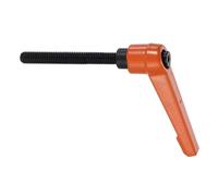 sourcing map Clamping Lever Handles for Lathe, M6x50mm Male Thread Orange | Adjustable Knobs Handle, Push Button Ratchet, Quick Release Locking Rotating Bolt, for Lathe Machinery