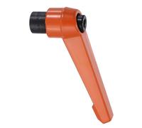 sourcing map Clamping Lever Handles for Lathe, M8 Female Thread Orange | Adjustable Knobs Handle, Push Button Ratchet, Quick Release Locking Rotating Bolt, for Machinery