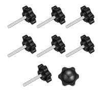sourcing map Clamping Screw Knob M4x25mm 25mm Dia Hex Shaped Star Knob | 8Pcs Plastic Grips Hand,Tightening Screw Handle,for Umbrella Base Mechanical Furniture