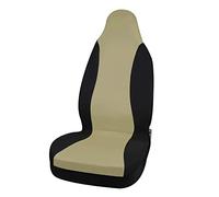 sourcingmap Classic Cloth Air Mesh Front Set Bucket Auto Seat Cover Beige Black