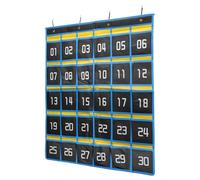 sourcing map Classroom Pocket Chart for Cell Phone, 36-Pocket Phone Calculator Holder Organizer Door Wall Hanging, Blue Yellow