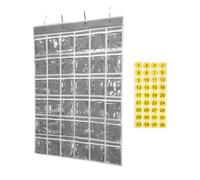 sourcing map Classroom Pocket Chart for Cell Phone, 36-Pocket Phone Calculator Holder Organizer Door Wall Hanging, Light Grey