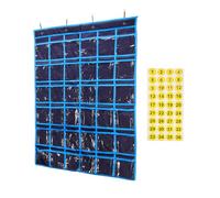 sourcing map Classroom Pocket Chart for Cell Phone, 36-Pocket Phone Calculator Holder Organizer Door Wall Hanging, Navy Blue