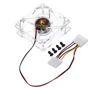 sourcing map Clear Computer Case Fan 1800RPM 80mm 4 Pin Red LED Silent Cooling Fan 4 LED 12V for Desktop Computer Radiators with 4 Screws