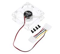 sourcing map Clear Computer Case Fan 1800RPM 80mm 4 Pin White LED Silent Cooling Fan 4 LED 12V for Desktop Computer Radiators with 4 Screws