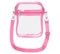 sourcing map Clear Crossbody Purse Bag, Stadium Approved Clear Waterproof Backpack Shoulder Bag with Front Pocket for Men and Women, Stadium Events Sports Festivals Concerts, Pink 17.5x7x22.9cm
