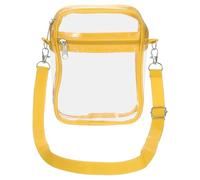 sourcing map Clear Crossbody Purse Bag, Stadium Approved Clear Waterproof Backpack Shoulder Bag with Front Pocket for Men Women, Stadium Events, Concerts, Sports Festivals, Yellow 15x4.6x20cm