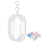 sourcing map Clear Figure Display Bag, 15 x 11cm Portable Mini Dolls Carrying Case with Keychain, Zipper Closure Blind Box Storage Bag Protective Case for Dolls Collectibles, White