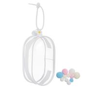 sourcing map Clear Figure Display Bag, 15 x 11cm Portable Mini Dolls Carrying Case with Rope, Zipper Closure Blind Box Storage Bag Protective Case for Dolls Collectibles, White