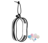 sourcing map Clear Figure Display Bag, 15 x 11cm Portable Mini Dolls Carrying Case with Rope, Zipper Closure Blind Box Storage Bag Protective Case for Dolls Collectibles, Black