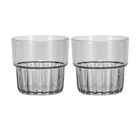 sourcing map Clear Plastic Reusable Drinking Glasses, 10oz Drinking Glasses Set Plastic Water Cup Unbreakable Stackable for Beer Cocktail Water Juice Whiskey(Gray, 2Pcs)