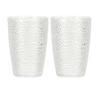 sourcing map Clear Plastic Reusable Drinking Glasses, 12.8oz Hobnail Drinking Glasses Set Plastic Water Cup Unbreakable Stackable for Beer Cocktail Water Juice Whiskey(Transparent, 2Pcs)