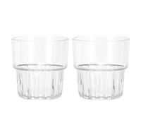 sourcing map Clear Plastic Reusable Drinking Glasses, 6.8oz Drinking Glasses Set Plastic Water Cup Unbreakable Stackable for Beer Cocktail Water Juice Whiskey(Transparent, 2Pcs)